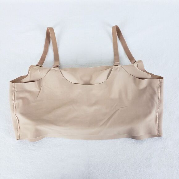 TRUE & CO Womens L Everbody Scoop Bralette Tan Brown Removable Pads Adjustable - Picture 7 of 9